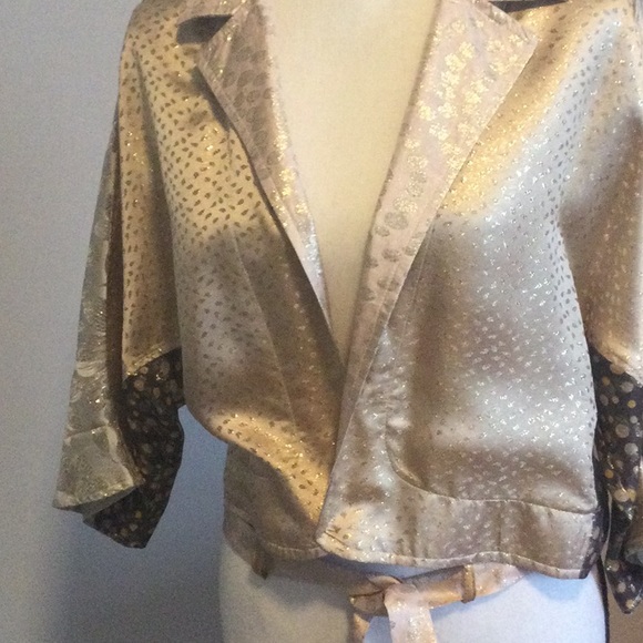 Rapsodia Metallic thread Multi fabrics Boho top - Picture 2 of 8